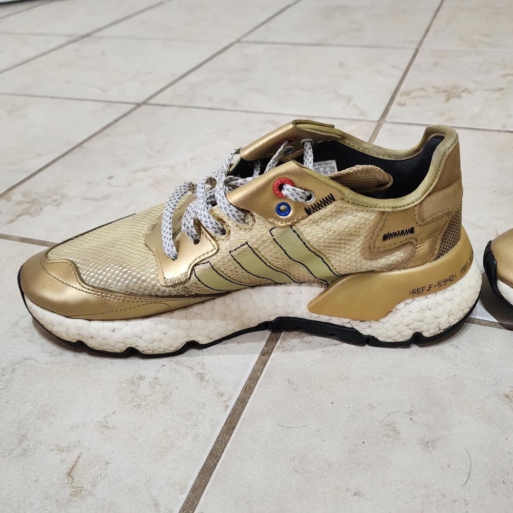Adidas x Star Wars LIMITED EDITION Nite Jogger 'C-3PO' Sneakers Gold Size 8.5 - Picture 4 of 10
